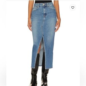 Hudson- Reconstructed denim midi skirt size 25